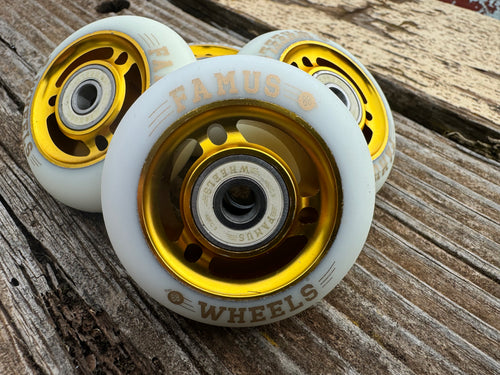 Famus Wheels 68mm 88a - Bearings included - gold core