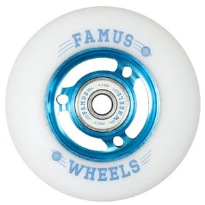 Famus Wheels - Preinstalled Abec9 bearings - White/ Blue - 68mm / 88A