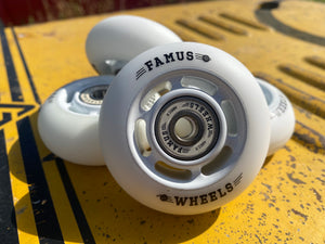 Famus Wheels 64mm 88a - 6 Spoke - Bearings included - white Core