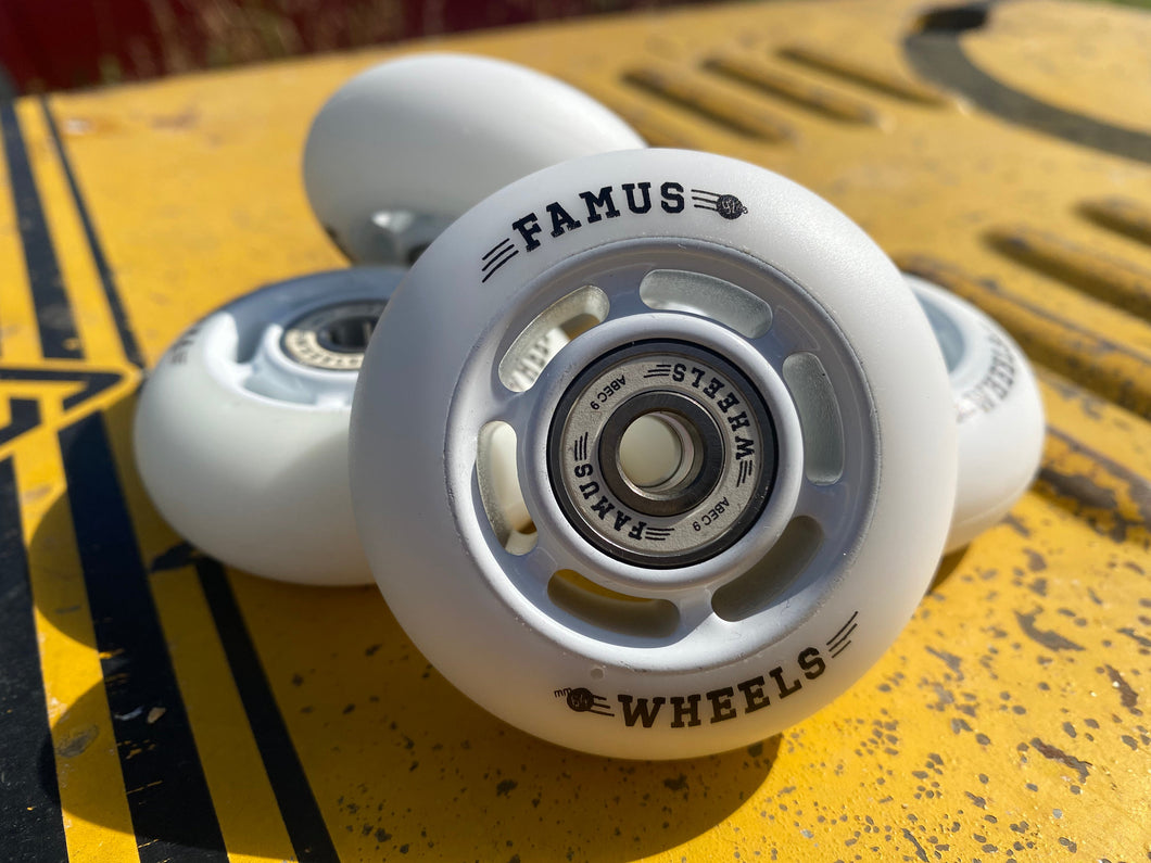 Famus Wheels 64mm 92a - 6 Spoke - Bearings included - white Core