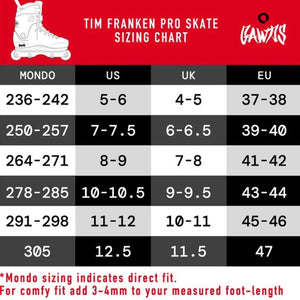 GAWDS - TIM FRANKEN - PRO MODEL - SKATES - BOOT ONLY