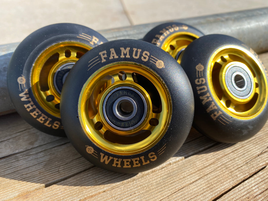 Famus Wheels 72mm 90a - Gold - Preinstalled Bearings